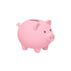 Fototapeta premium A pink piggy bank with a transparent background