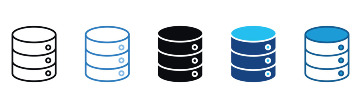 Database Icon Set Multiple Style Of