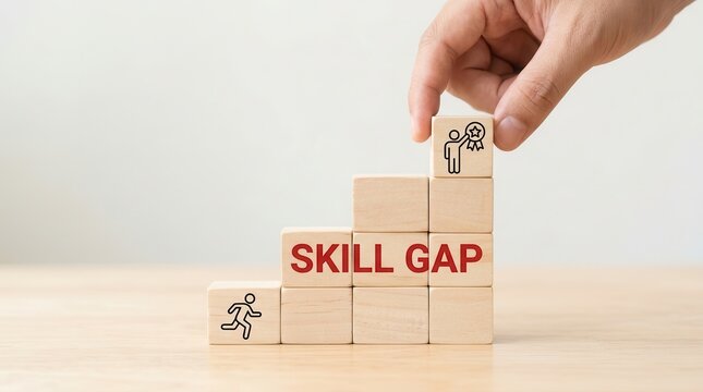 Illustrating the skill gap concept through analysis, identifying existing competencies, and developing strategies to bridge deficiencies.