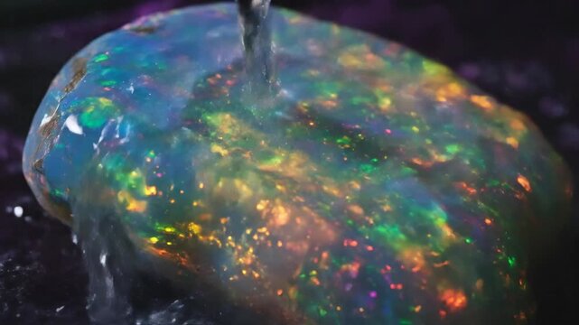 Vibrant Opal Gemstone Displaying Colorful Fire