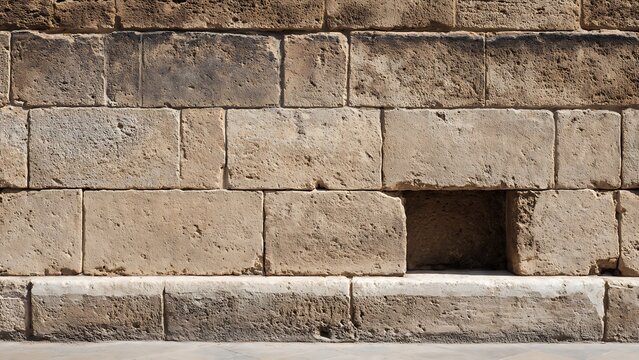 Ancient Stone Wall Texture with Small Recess.