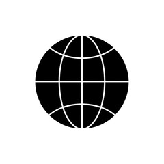 Obraz premium A simple silhouette of a globe with latitude lines is shown