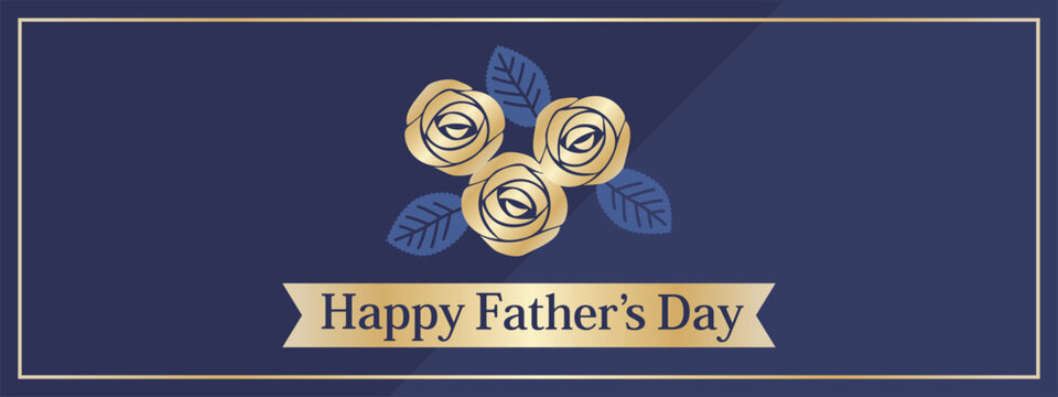 父の日のカード　ネイビーブルー＆ゴールド