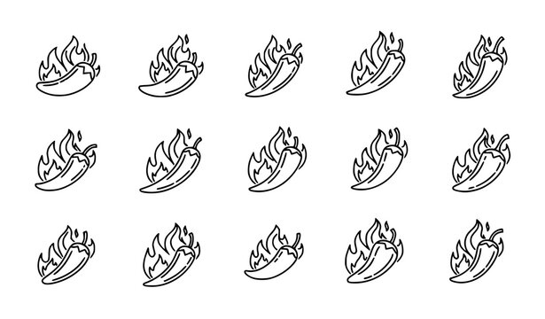 A vector graphic illustration of hot dogs on fire in a flat design style