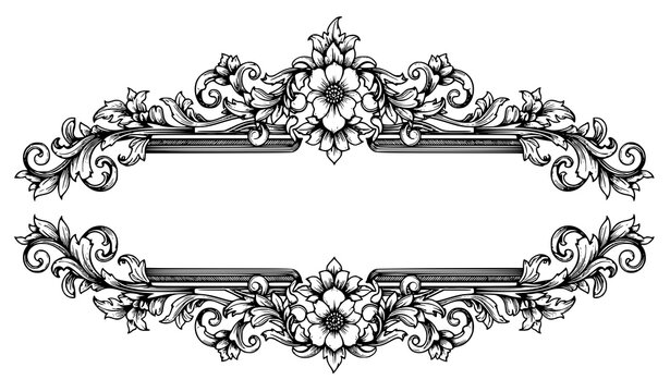 A beautiful floral border design with intricate illustrations and elegant lines
