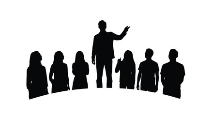 A group of people in a striking black silhouette © Bismillahadobe