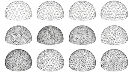 Geometric Tessellation Patterns of Spherical Domes A Study in Polygonal Mesh Refinement © imran