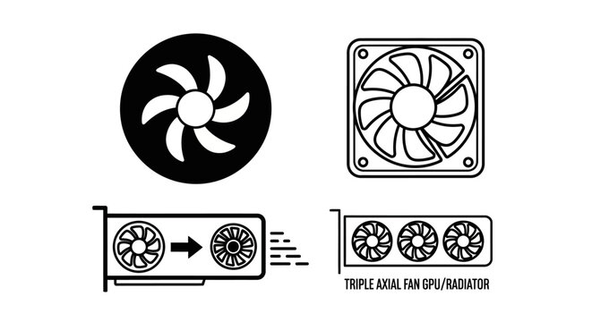 Graphic Processing Unit Fan and Cooling System Components for Computers