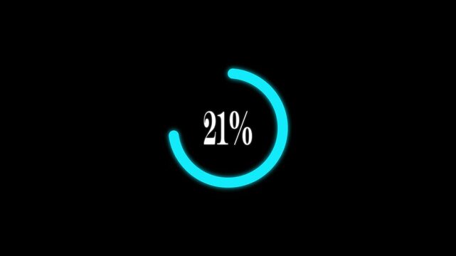 Glowing Light Data Download Upload Vector Circular Progress Bar With 30 Percent Loading Indicator.