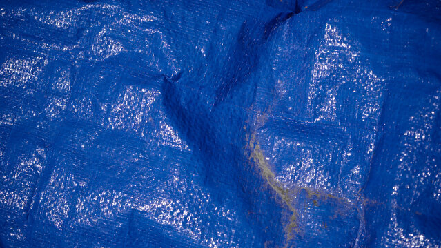 blue plastic bag texture close up