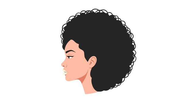 Woman with curly hair.