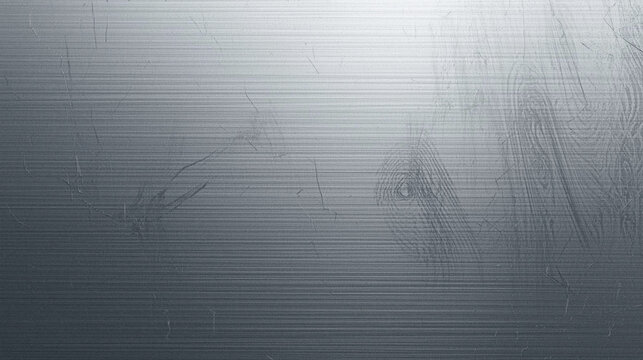 Brushed silver metal texture background with horizontal grain and subtle grunge scratches. Evokes modern industrial feel, robustness for web design, app UIs, product packaging, automotive ads,