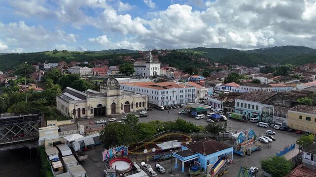cachoeira, bahia, brazil - june 23, 2025: aerial view of the city of Cachoeira in the Reconcavo region of Bahia.