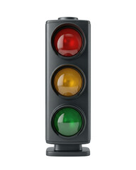Traffic light signal with red yellow and green lamps isolated. Transportation and road safety system. © PNG Lab