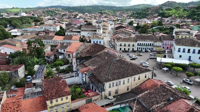 cachoeira, bahia, brazil - june 23, 2025: aerial view of the city of Cachoeira in the Reconcavo region of Bahia.