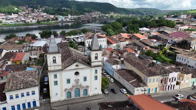 cachoeira, bahia, brazil - june 23, 2025: aerial view of the city of Cachoeira in the Reconcavo region of Bahia.