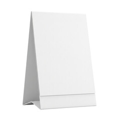 White table tent mockup isolated. Blank card for restaurant menu or reservation. © PNG Lab