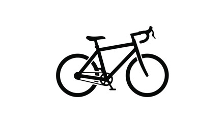 Fototapeta premium Simple black outline of a road bike minimalist design silhouette