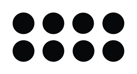 Fototapeta premium Arrangement of black circles in a grid pattern silhouette