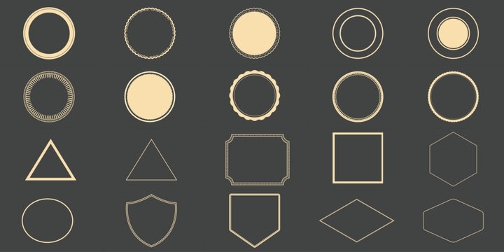 Collection of Geometric Shapes and Frames basic vector