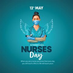 Fototapeta premium 12 May. happy International Nurse Day background. abstract Vector illustration design