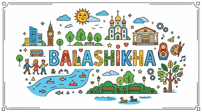 Balashikha Cityscape Illustration: Landmarks and Lifestyle