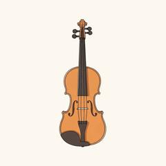 Fototapeta premium Whimsical illustration of a violin instrument with graceful curves and strings.