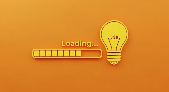 A lightbulb with a loading bar