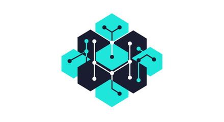 Fototapeta premium Modern Abstract Hexagonal Network Structure Design