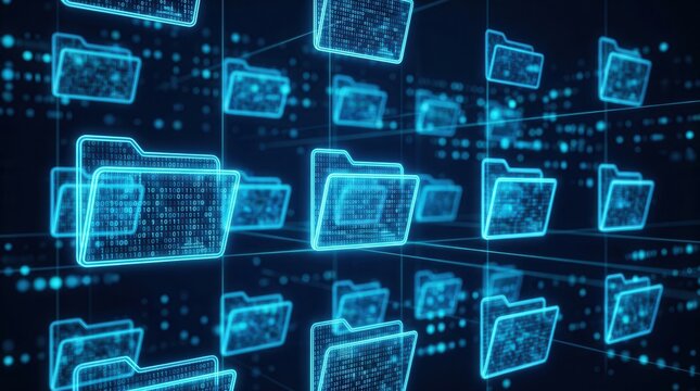 Visualizing organized digital folders for streamlined enterprise content and asset management.