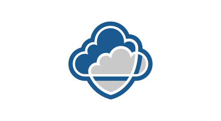 Obraz premium Modern Cloud Logo Design With Blue and Gray Elements
