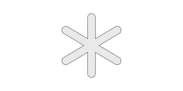 Asterisk icon animation for highlight emphasis video content; star footnote marker symbol motion graphic; white and green screen overlay; wildcard reference note animated element; important tag design