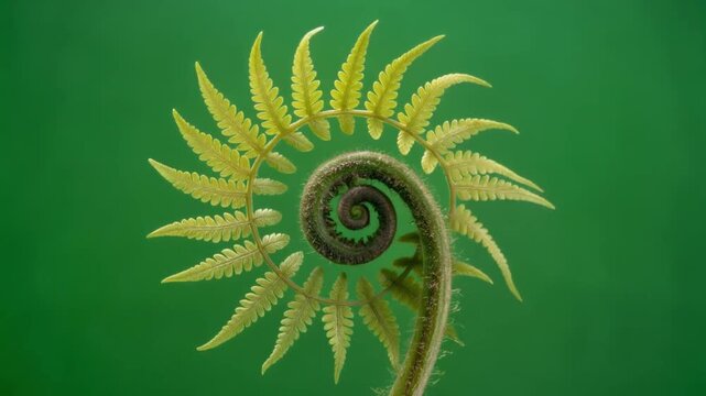 Growing Green Leaves Plant Timelapse Animation on Green Screen