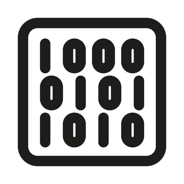 Binary code icon. Modern binary code sleek line icon with digital data concept, minimal computing design, and precise numeric system layout.