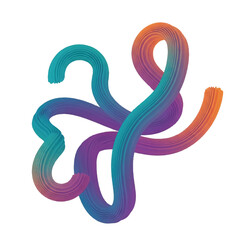 Obraz premium Vibrant multicolored abstract ribbon sculpture design.