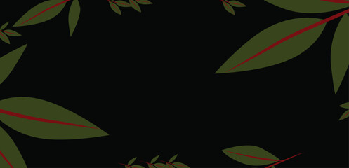 Fototapeta premium Green Tropical Leaves Background – Natural Botanical Pattern Texture Design Vector Illustration