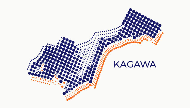 Kagawa Prefecture Map Illustration