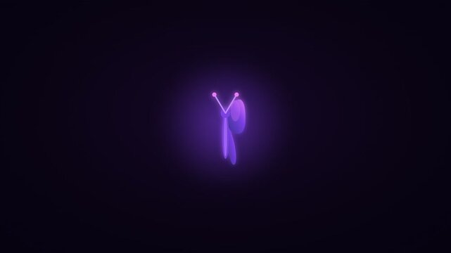 Geometric Purple Butterfly Wings Flapping Seamless Loop Animation 4K