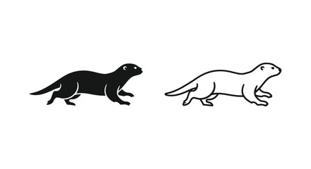 Fototapeta premium Otters vs Otter-like Animals: Key Differences Vector