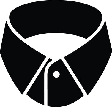 Silhouette minimalist black shirt collar button elegant formal wear vector design