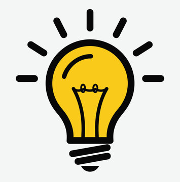 Bright idea a cartoon light bulb illustration for innovation and creativity