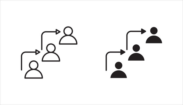 workforce planning icons set outline style illustration. contains talent acquisition, analysis, skills gap, succession planning, employee retention, optimization, workforce forecasting, strategic hiri