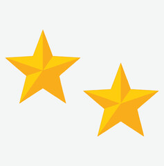 Obraz premium Two vibrant yellow stars on a white background simple graphic design