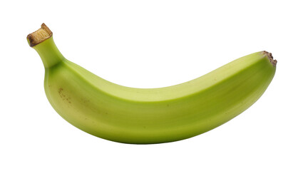 Unripe green banana with brown stem, isolated on transparent background © Alexander