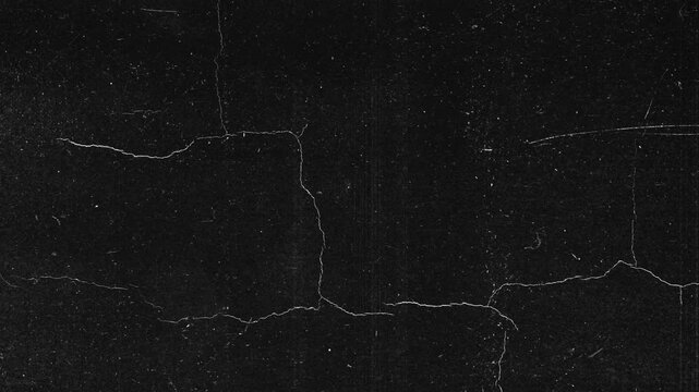 Dark Cracked Wall Grunge Texture Overlay. Distressed Concrete Surface, Seamless Loop 4K Background