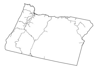 Fototapeta premium Oregon active railway network map isolated outline vector cartography logistics transit and freight infrastructure
