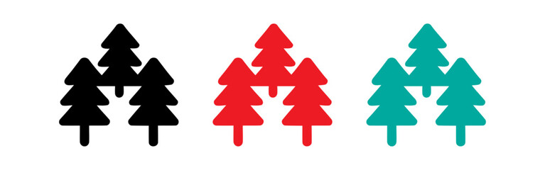 Fototapeta premium Set of stylized triangular tree icons