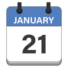 January 21 Calendar Date Design. Date and Time. Vector illustration. © Froyo