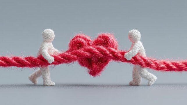 Emotional distance concept with avoidant and anxious attachment styles