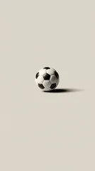 Soccer ball placed on a minimal beige background with soft shadow, creating a clean and modern studio composition with strong visual simplicity. © Jonas Weinitschke
